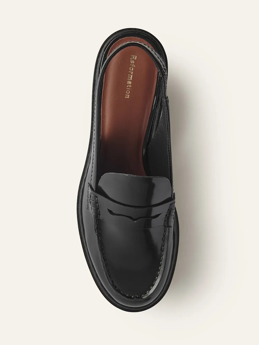 Amirah Black Patent Loafer Slingback